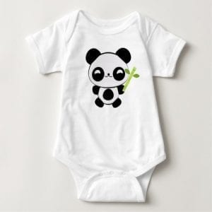 Bamboo Munching Panda Baby Bodysuit