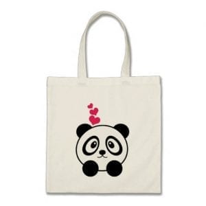 Dreaming Panda Hearts Tote Bag