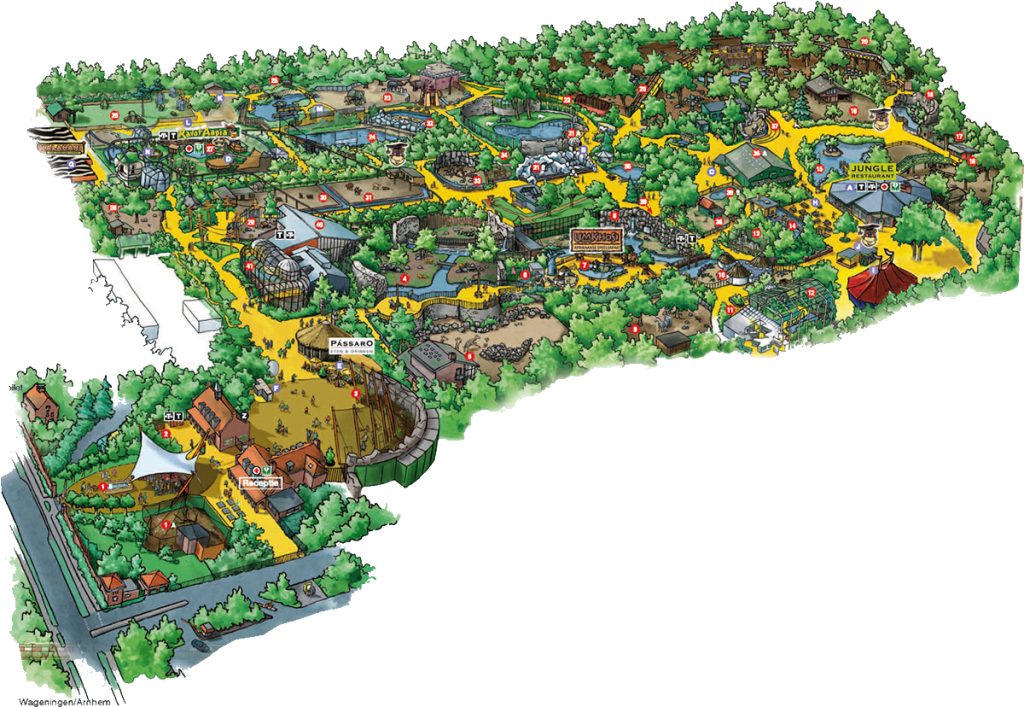 A map of the Ouwehand Dierenpark Zoo
