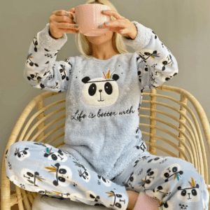 Women's Cute Character Print Plush Pajama Pants - Petite to Plus