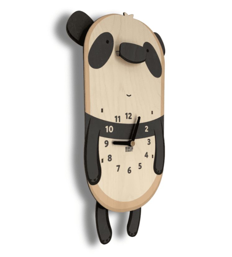 Wooden Pendulum Panda Clock