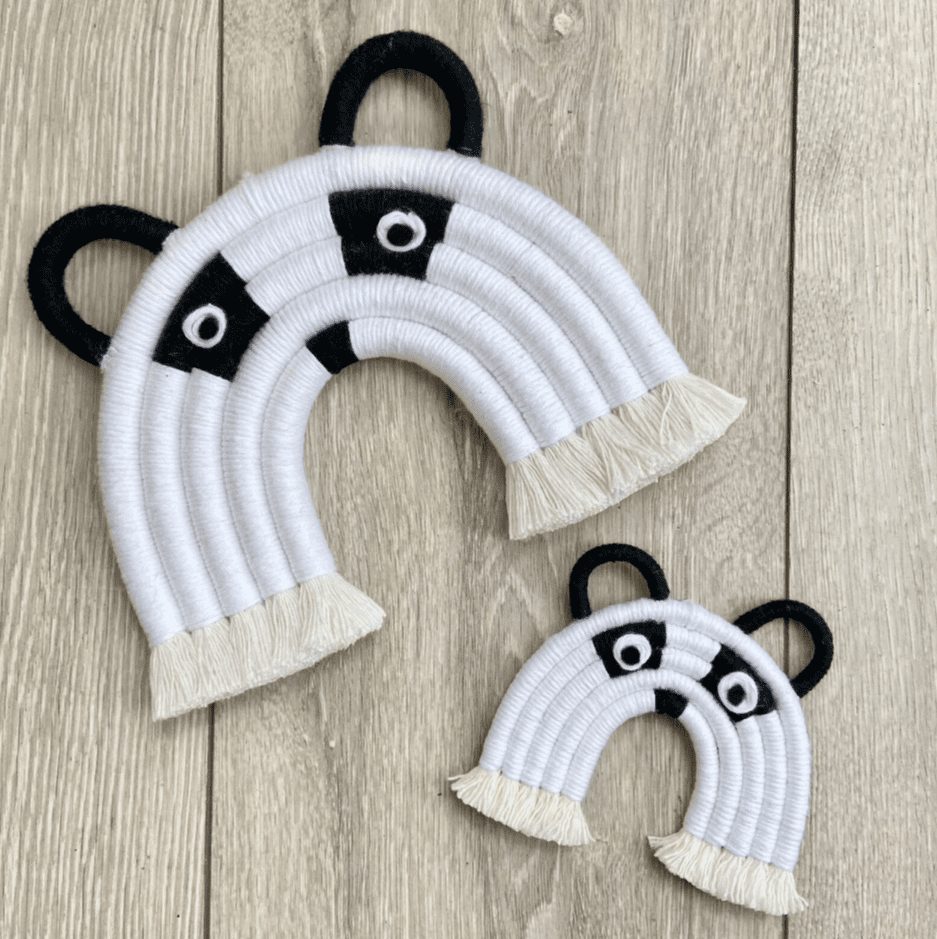 Macrame Panda Wall Hanging for Nurseries