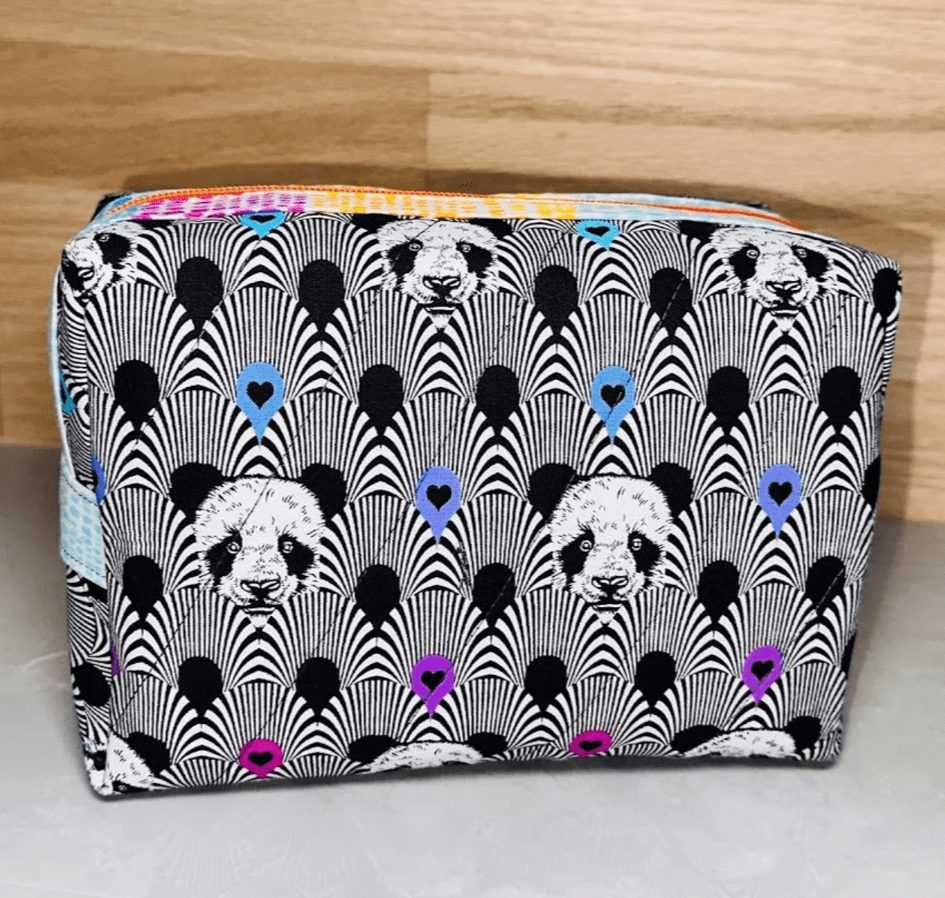 Large Art Deco Panda Pencil Bag